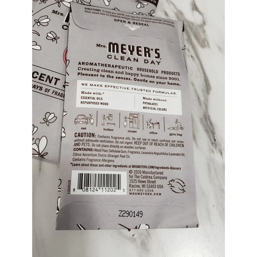 NEW 3 PACKS - Mrs. Meyer's‎ LAVENDER Scent Sachet